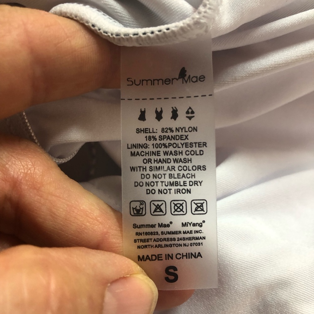 Summer Mae Women’s Maternity Swim Top Polka Dot Adjustable Straps 3 Tier Ruffle - Picture 5 of 5